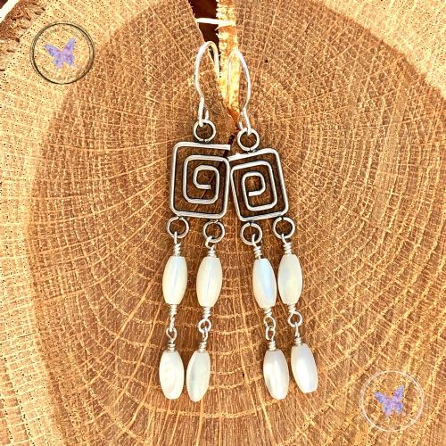 Mother Of Pearl Chandelier Drop Earrings